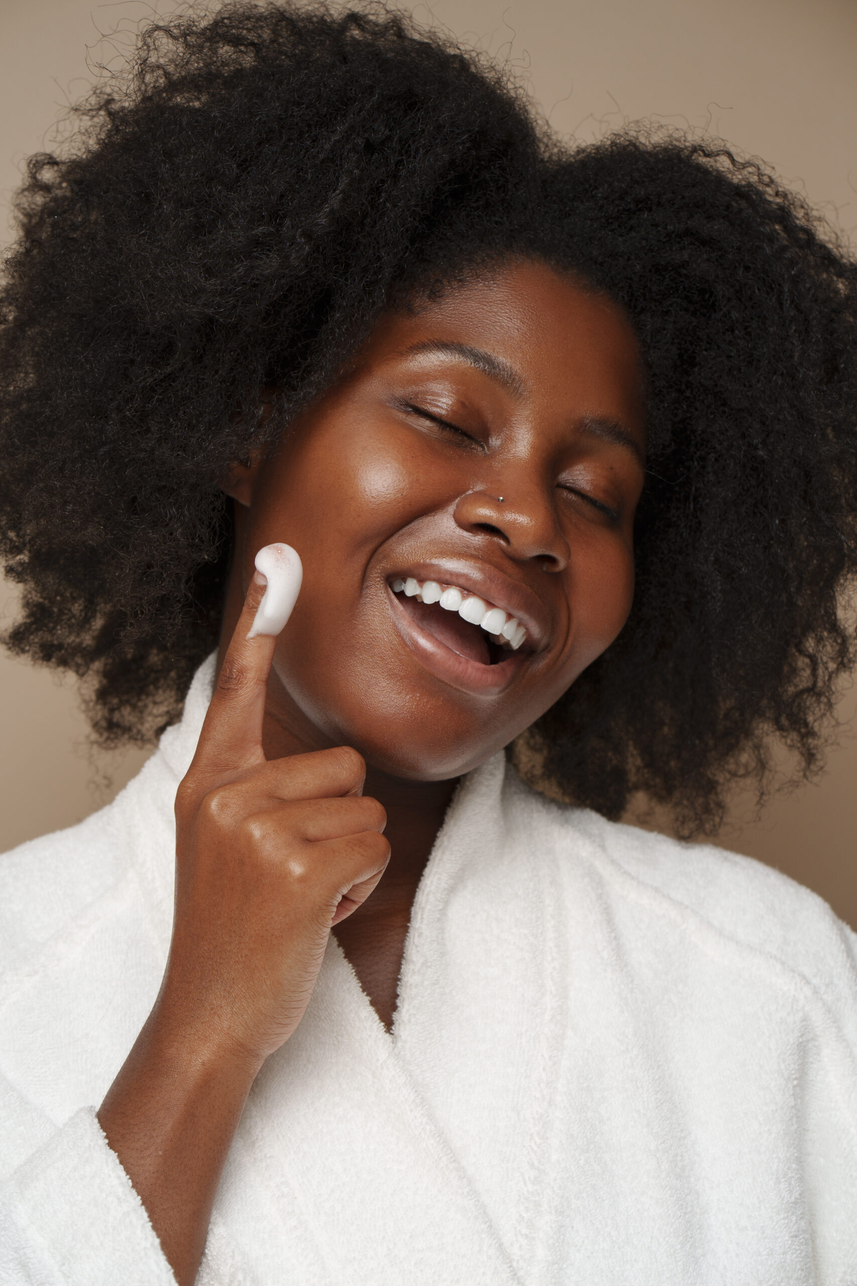 Portrait Woman Doing Her Beauty Regimen Skincare Routine Scaled